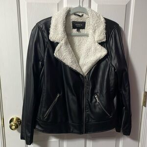 Faux Leather jacket with Sherpa lining